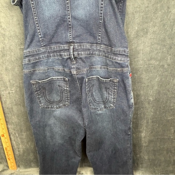 True Religion Man U Skinny Women's Denim Overalls Sz Large - Picture 12 of 16